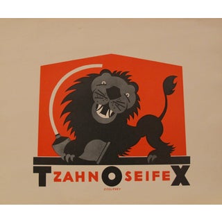 German Art Deco Lion Toothpaste Poster For Sale