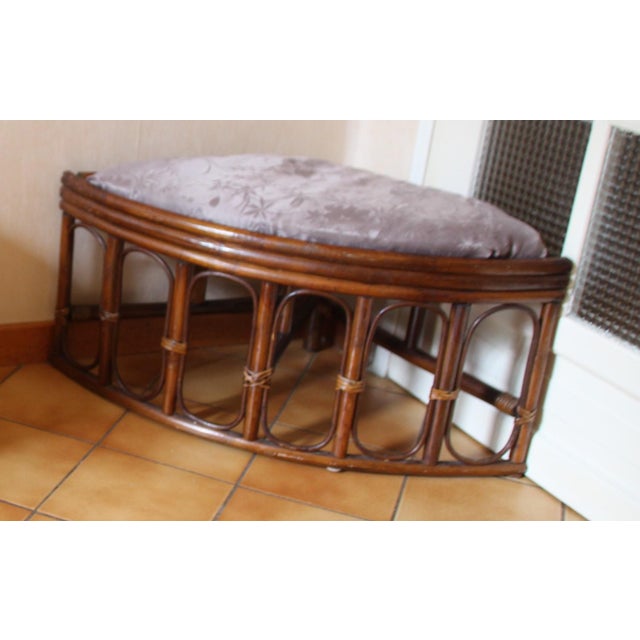 Set of Rattan Benches with Cushions, 1960s For Sale - Image 12 of 17