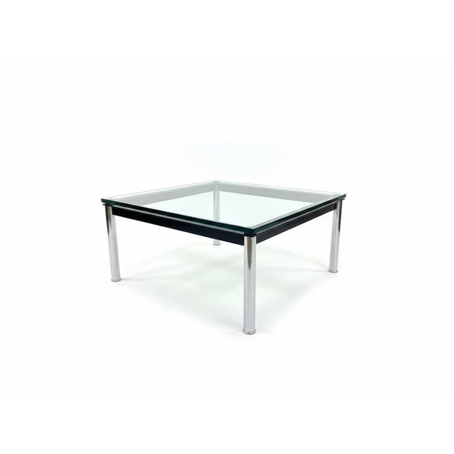 Cassina Signed Lc10-P Low Le Corbusier Glass Coffee Cocktail Table For Sale - Image 9 of 10