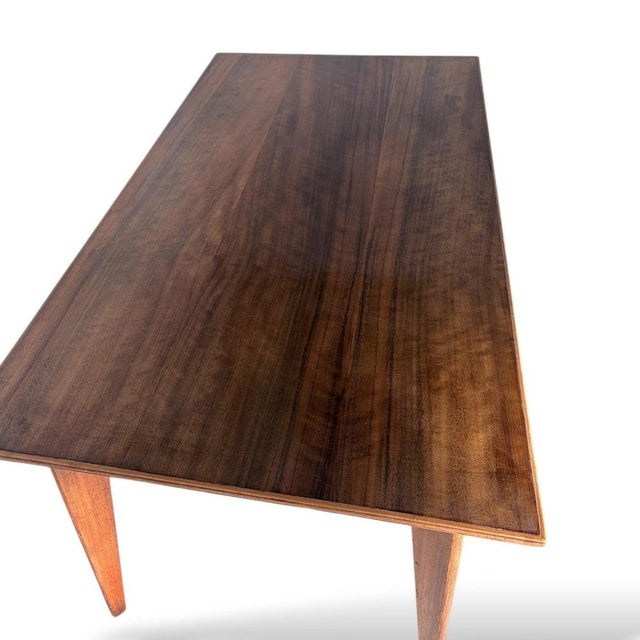 1960s Mid-Century Walnut and Teak Plank Dining Table from Morris of Glasgow, 1960s For Sale - Image 5 of 10