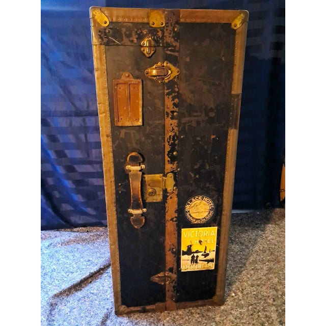 Antique Steamer Trunk Wardrobe, the Netherlands, 1920s For Sale - Image 13 of 18