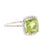 Peridot Diamond White Gold Engagement Ring Bright, Beautiful and Bling! This ring has a 4.08 Carat Square-Cushion Cut...