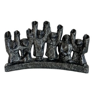 1960's Mid-Century Brutalist “Maccabees” Menorah by Ellen Lord for Austin Productions For Sale