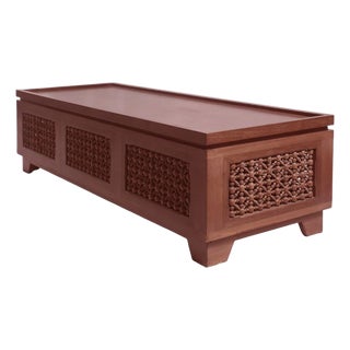 Moursharaby Style Hand Carved Custom Bench From Morocco For Sale