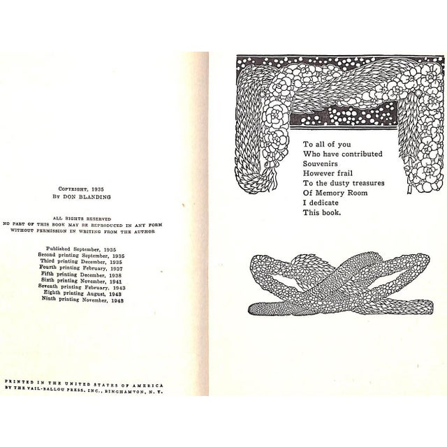 "Memory Room" Book 1943 Blanding, Don For Sale - Image 4 of 12