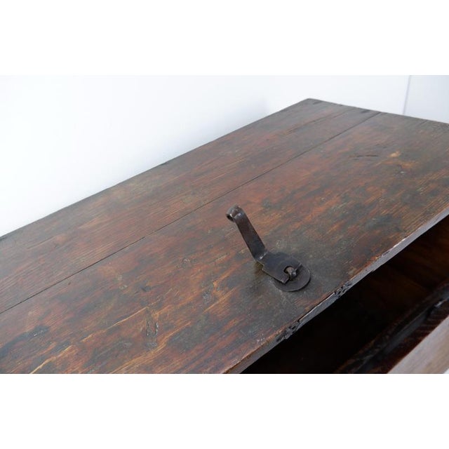 Brown Asian Wooden Chest with Decorative Fittings For Sale - Image 8 of 16