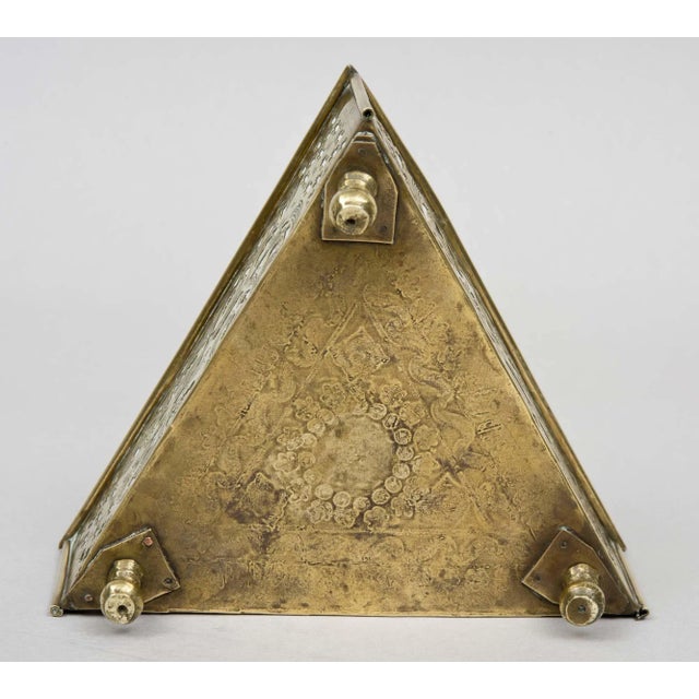 Pierced Brass Triangular Coaster, Antique For Sale In Boston - Image 6 of 7