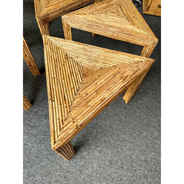 Mid-Century Modern Modular Rattan Tables by Vivai Del Sud. Italy, 1970s For Sale - Image 3 of 12