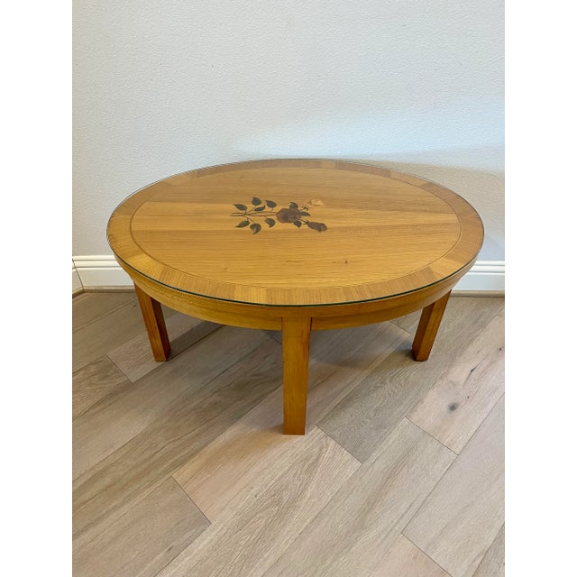 Mid-Century German Biedermeier Style Light Wood Marquetry Coffee Table For Sale - Image 11 of 11