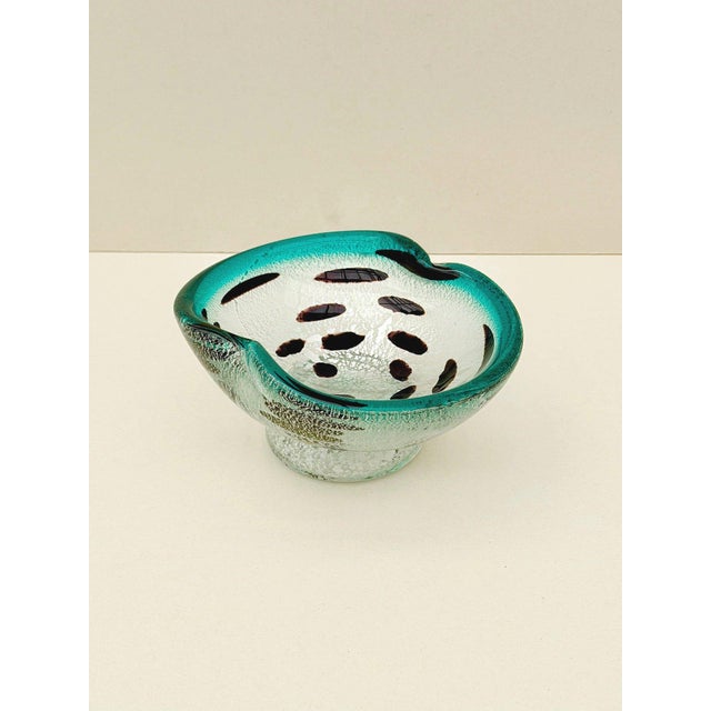 Murano Blown Glass Trinket Dish with Silver Inlays from Vetri Murano, Italy, 1960 For Sale - Image 9 of 9