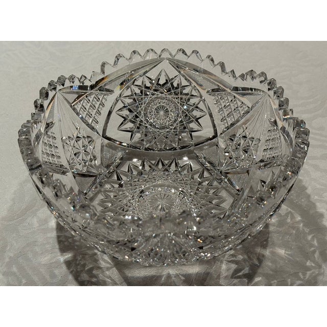 Transparent Late 19th Century American Brilliant Period Matching Crystal Bowls - a Pair For Sale - Image 8 of 12