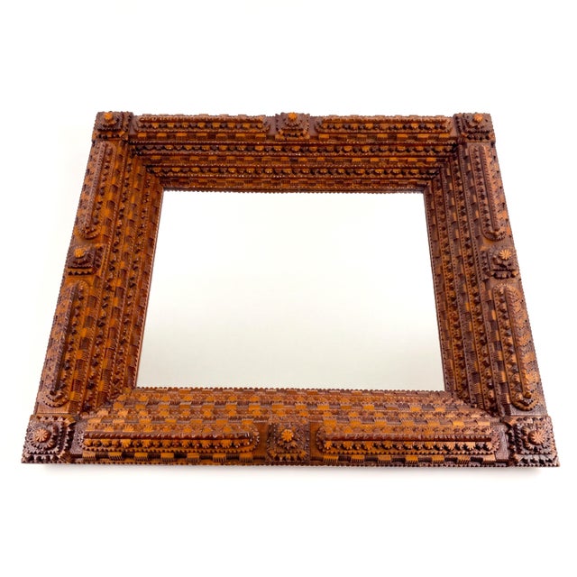 Brown Tramp Art Fourteen-Layer Masterpiece Frame With Mirror, C1870-1890 For Sale - Image 8 of 13
