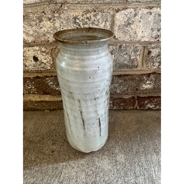 Off White Ceramic Pottery Vase For Sale - Image 9 of 11