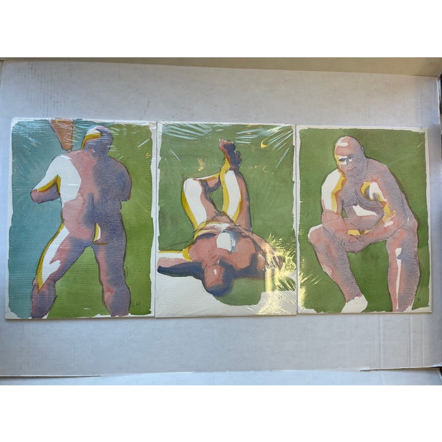 2010s Contemporary Figurative Watercolor Painting Signed "H” Model Identified as Peter 2016. For Sale - Image 5 of 5