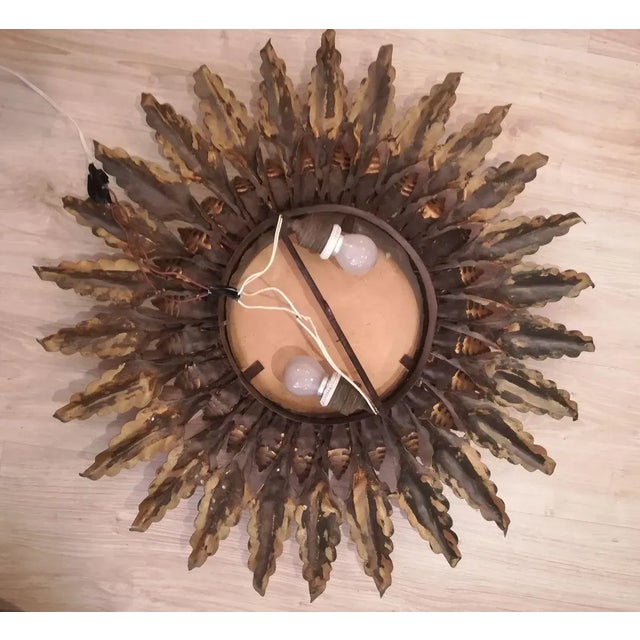 Gold Golden Sun Mirror, 1950s For Sale - Image 8 of 13