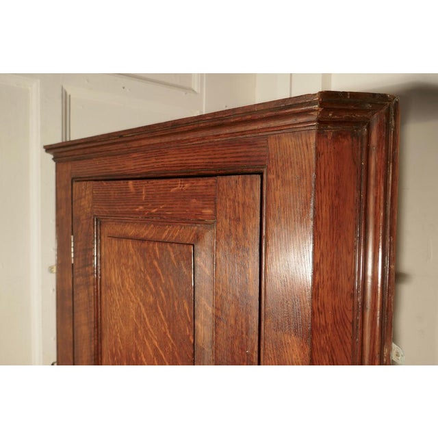 Brown 18th Century Country Oak Corner Cupboard, 1750s For Sale - Image 8 of 9