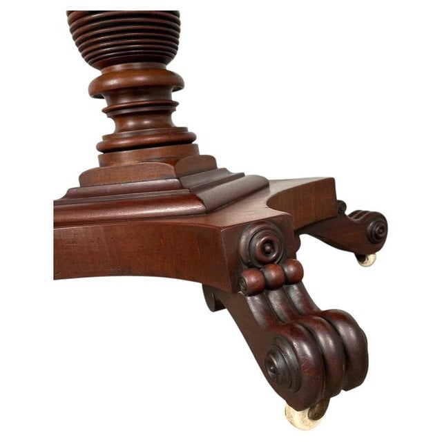 Regency Mahogany Pembroke Table with Carved Pedestal Base, 1800 For Sale - Image 6 of 15