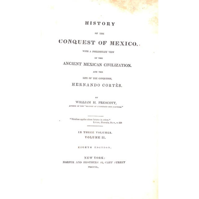 PRESCOTT, William H. Volume I: [488] pp. Volume II: [480] pp. Volume III: [524] pp. Harper and Brothers 1850 9 5/8" x 6...