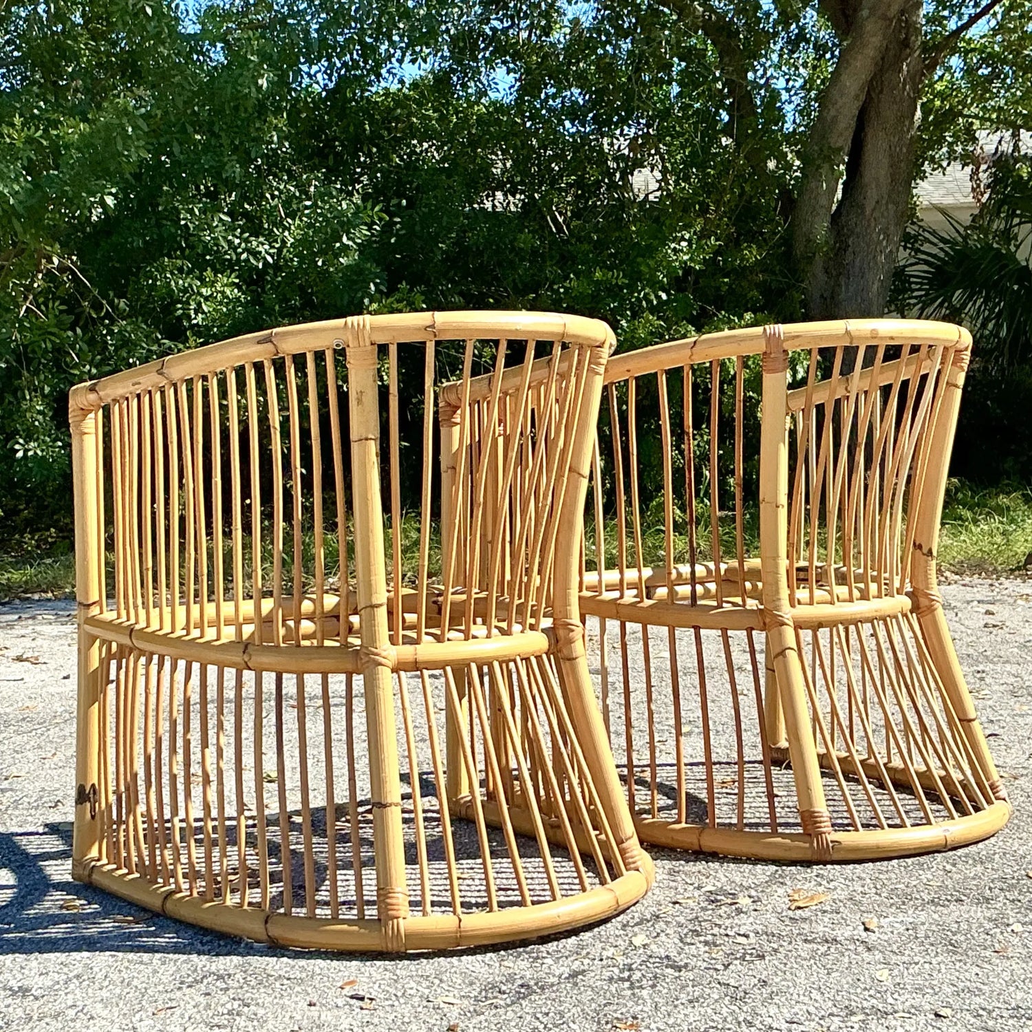 Vintage Coastal Bamboo Tub Chairs - a Pair — additional photo 8