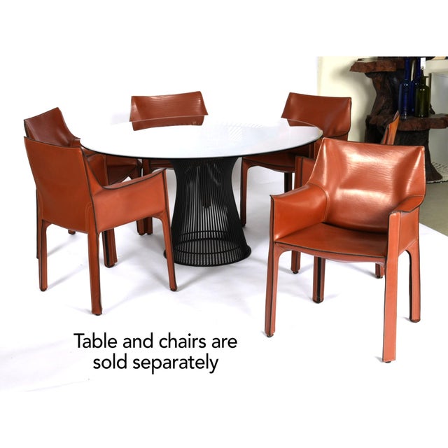 1990s Mario Bellini for Cassina Cab 413 Italian Red Leather Dining Chairs Set of 6 For Sale - Image 5 of 18