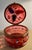 Late 19th Century Late 19th Century Antique Cranberry Glass Dresser/Trinket Box With Hand Painted Enamel Details Signed For Sale - Image 5 of 6