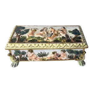 Early 20th Century Capodimonte Glove Box