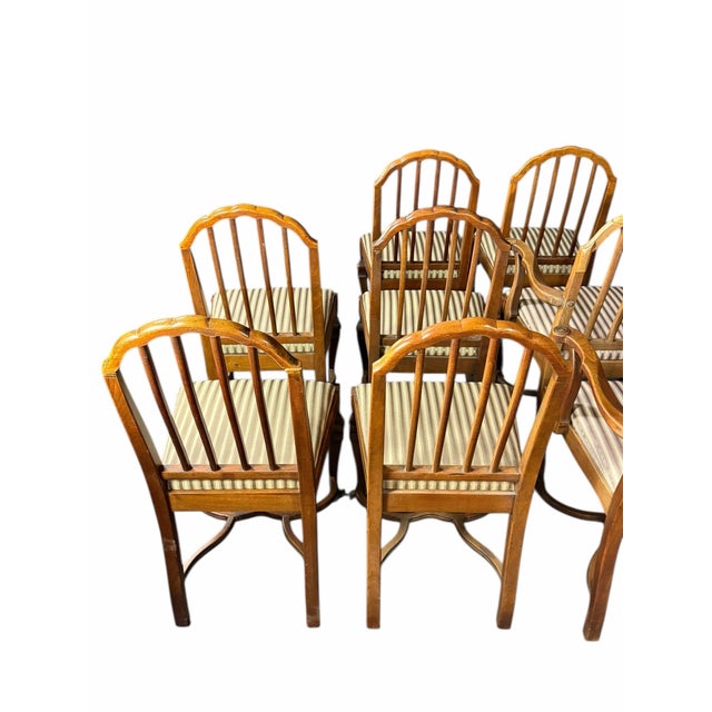 Vintage Stickley Walnut Dining Chairs Set of 8 For Sale In New York - Image 6 of 12
