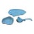 1970s Instant Collection of Blue Frankoma Lazy Bones Ceramic Kitchen Accessories- Set of 4 For Sale