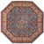 Bohemian Kazak Blue/Ivory Wool Octagon Rug- 7'8'' X 7'9'' For Sale - Image 10 of 10