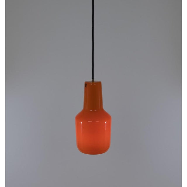 Venini Orange Murano Glass Pendant by Massimo Vignelli for Venini, 1950s For Sale - Image 4 of 8
