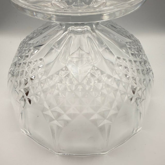 Vintage Cristal d'Arques Longchamp Crystal Footed Bowl Compote Pedestal Dish For Sale In Miami - Image 6 of 12
