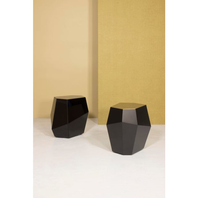 Not Yet Made - Made To Order Three Rocks High Side Table in Black Glass from Insidherland For Sale - Image 5 of 10