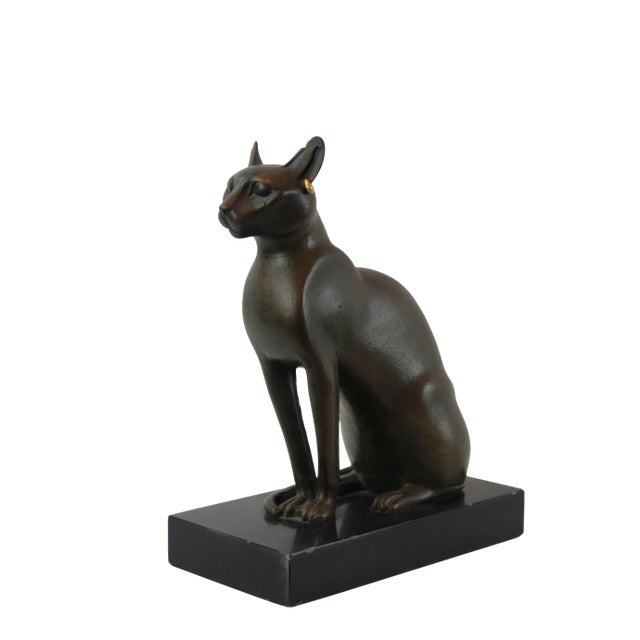 Pasargad DC Bronze Egyptian Cat Sculpture For Sale