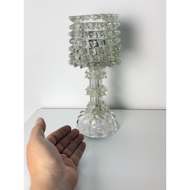 Mid-Century Modern Rostrato Murano Glass Table Lamp in the style of Barovier & Toso, 1940s For Sale - Image 3 of 12