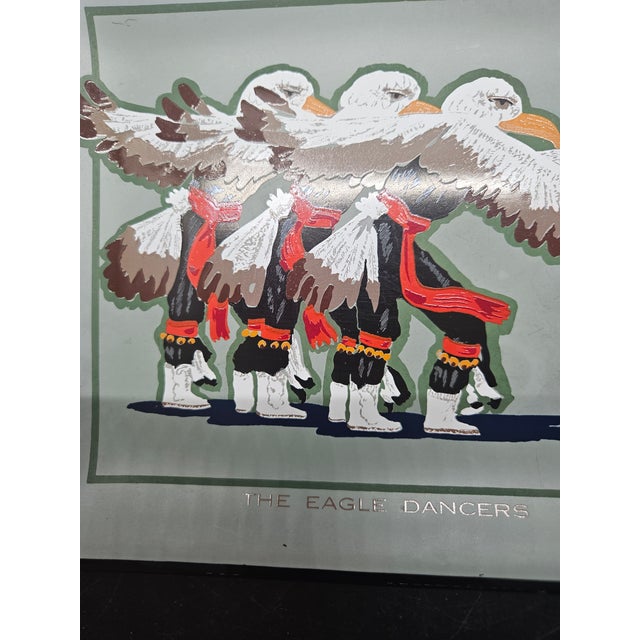 Vintage Legend of the Eagle Dancers Native American Tray