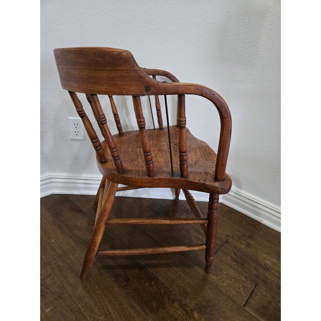 Antique Captain's Chair For Sale In Fayetteville, AR - Image 6 of 10