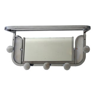 Chrome-Plated Metal Wall-Mounted Coat Rack, France, 1930s For Sale