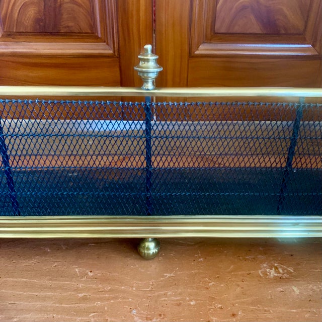 Metal Antique English Brass and Wirework Fender For Sale - Image 7 of 18