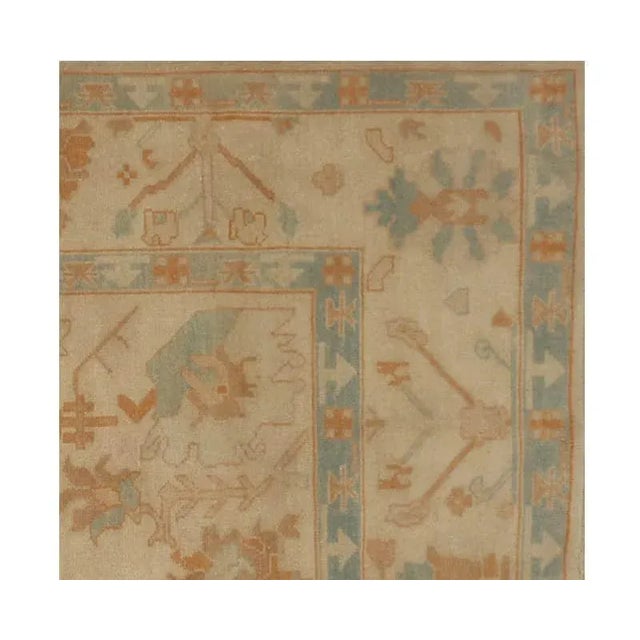 Handwoven Beige Turkish Oushak Area Rug 9'2" X 12'4" For Sale - Image 4 of 7
