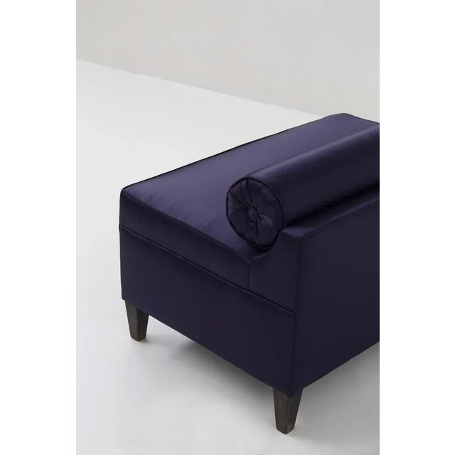 Wood Small Italian Purple Satin Sofa with Roll Cushion, 1959 For Sale - Image 7 of 11