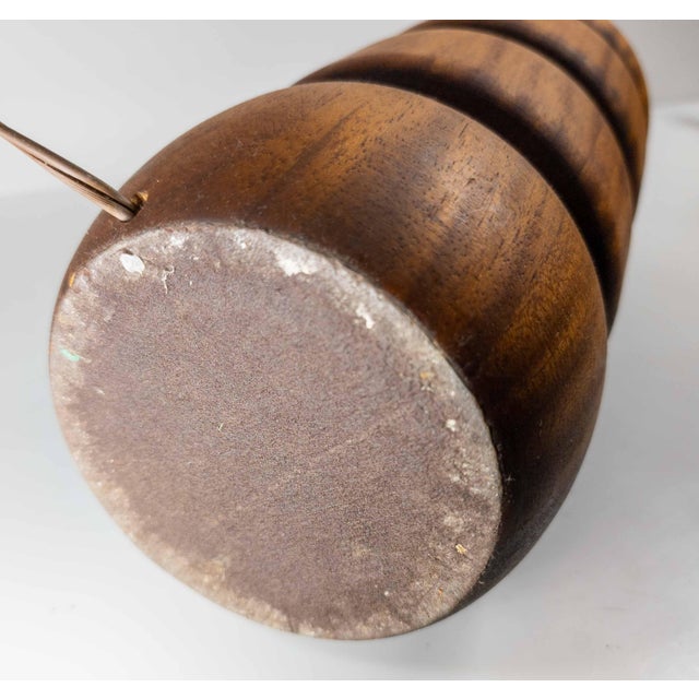 Mid 20th Century Mid-Century Modern Sculptural Architectural Turned Walnut Table Lamp For Sale - Image 10 of 10
