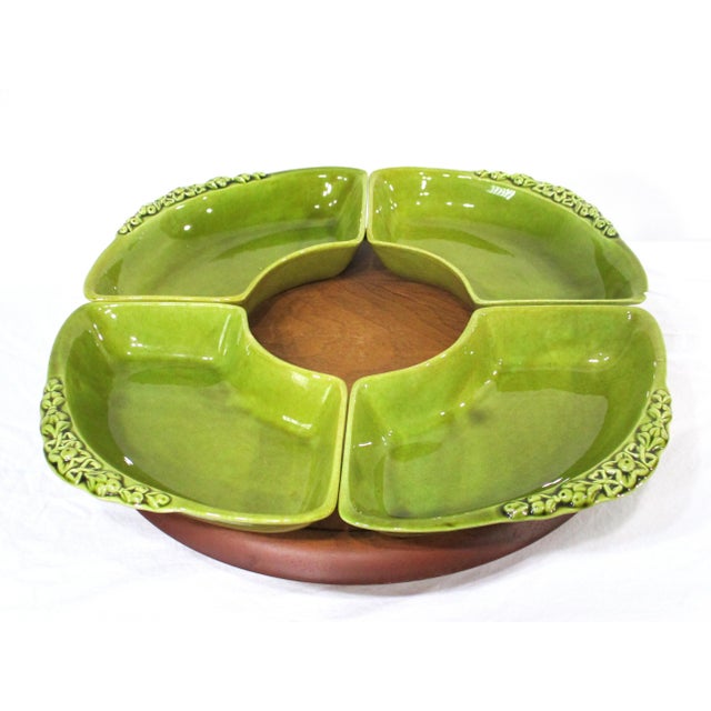 Mid 20th Century Mid Century Chicken Lazy Susan California Pottery Sever For Sale - Image 5 of 12