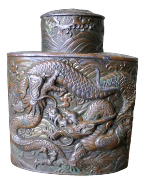 Antique Japanese Silver-Plated Tea Caddy, 19th Century
