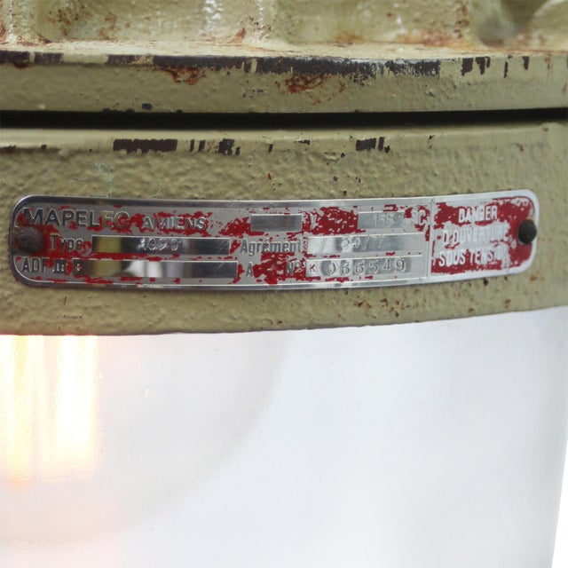 Industrial Vintage Industrial French Cast Iron Pendant Lamp by Mapelec Amiens, 1977 For Sale - Image 3 of 6