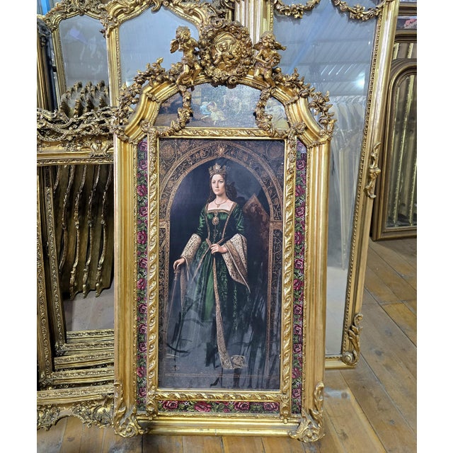 Create a truly dramatic focal point with this exceptionally ornate French Baroque-style portrait frame, richly finished in...