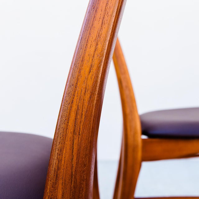 Restored Danish Modern Solid Teak "Eva" Dining Chairs by Niels Koefoed For Sale - Image 12 of 15