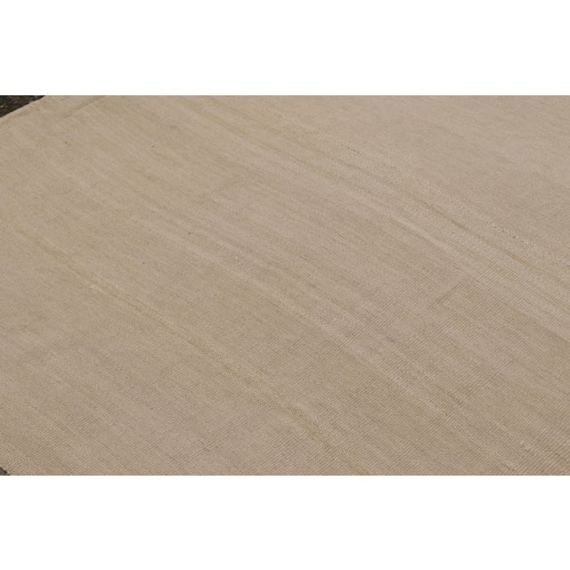 Antique Paneled Persian Kilim and Plain Rug With Beige Striae, From Rug & Kilim For Sale In New York - Image 6 of 9