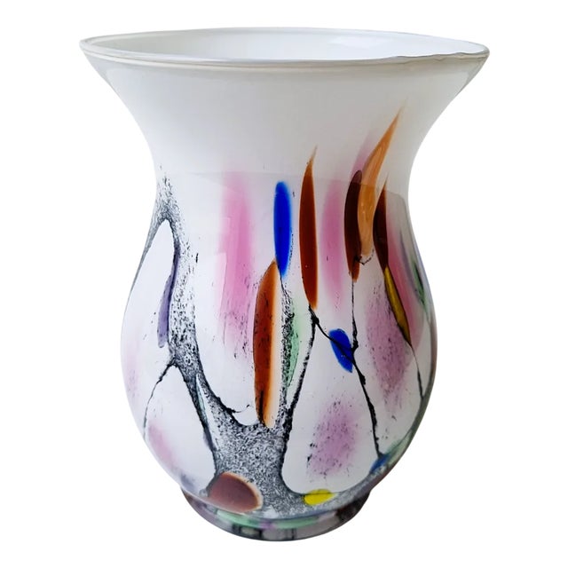 Vintage Vase in Opal Glass by Hans Jürgen Richartz, 1980s For Sale