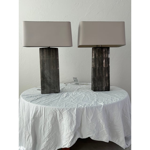 Fashionable Elegant-Modern Table Lamps - a Pair For Sale In Naples, FL - Image 6 of 9