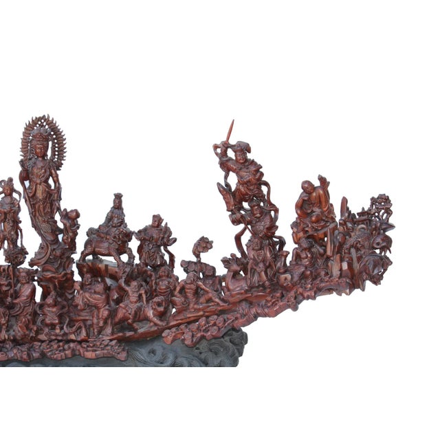 Heavenly Gathering Statue 18 Arhat Inviting Guanyin Bodhisattva for Wisdoms Lecture For Sale In San Francisco - Image 6 of 13